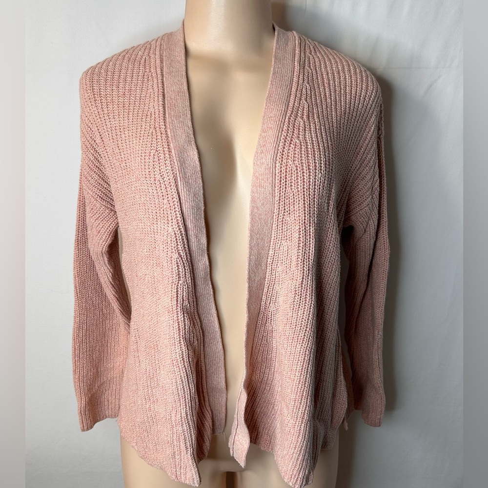 A New Day Women’s Cardigan Open Front Rose Pink Long Sleeve.Size S